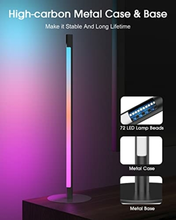Alexa Lightbars(2er Pack), LED Ecklampe Stehlampe Wohnzimmer Gaming Deko, 16 Mio. RGB Dimmbar Nachttischlamp / Tischlampe für Wand/Zimmer/TV Nachrüsten Lampe, Sync mit Musik, Work mit Alexa &Google - 2
