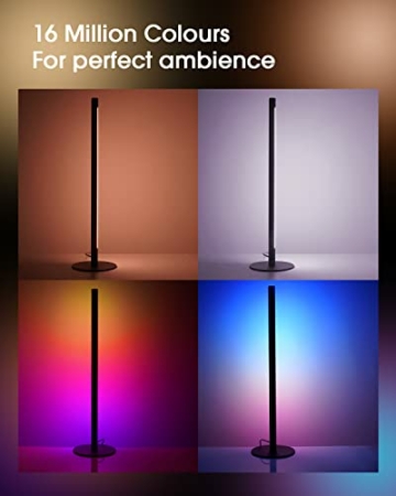 Alexa Lightbars(2er Pack), LED Ecklampe Stehlampe Wohnzimmer Gaming Deko, 16 Mio. RGB Dimmbar Nachttischlamp / Tischlampe für Wand/Zimmer/TV Nachrüsten Lampe, Sync mit Musik, Work mit Alexa &Google - 6