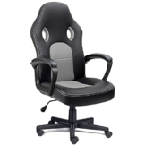 COMHOMA Bürostuhl Gaming Stuhl Gamer Racing Chair ergonomische drehstuhl Rückenlehne Office Stuhl Sitzhöhenverstellung PU Kunstleder Grau - 1