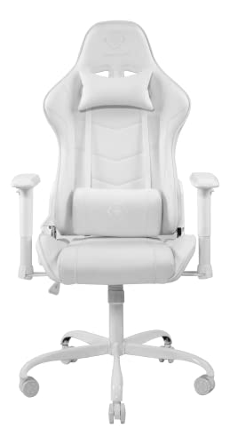 DELTACO Gaming Stuhl - PC Gaming-Stuhl mit Armlehne, hoher Rückenlehne und Kissen (Zocker Stuhl, Bürostuhl, ergonomisch, höhenverstellbar, PU-Leder, 110 Kg) Weiß - 2