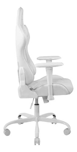 DELTACO Gaming Stuhl - PC Gaming-Stuhl mit Armlehne, hoher Rückenlehne und Kissen (Zocker Stuhl, Bürostuhl, ergonomisch, höhenverstellbar, PU-Leder, 110 Kg) Weiß - 4
