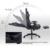 Dowinx Gaming Stuhl Ergonomischer Rennstil mit Massage Lendenwirbelstütze Bürosessel für Computer PU-Leder mit versenkbarer Fußstütze (Schwarz) - 3