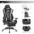 EUGAD Gaming Stuhl mit Fußstütze Racing Stuhl Drehstuhl Bürostuhl Schreibtischstuhl PC Stuhl mit Wippfunktion Höhenverstellbar Kunstleder Grau 0074BGY - 4