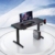 eXcape Gaming Tisch H14 elektrisch höhenverstellbar mit LED Beleuchtung 140cm (+16cm Extensions) x 60cm - Carbon-Optik, Schreibtisch Gaming - inkl. Getränkehalter, Kopfhörerhalter, Kabelmanagement - 2