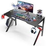 Gaming Schreibtisch 120x60 cm, Gaming Tische für Gaming Laptops, Büro PC Gaming-Tisch mit Kontroller Halterung, Getränkehalter und Kopfhörerhaken - 1