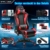 GTPLAYER Gaming Stuhl mit Fußstützen Lautsprecher Bluetooth Musik Computerstuhl Schreibtischstuhl Stuhl Ergonomischer Schwarz-Rot - 2