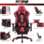 KCREAM Gaming Stuhl Computerspiel Stuhl mit Fußstütze Racing Stuhl Drehstuhl Bürostuhl Chefsessel Ergonomischer PC Schreibtischstuhl mit Kopfstütze und Unterstützung Lendenkissen(red) - 2