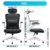 KERDOM Bürostuhl Ergonomisch, Atmungsaktiver Schreibtischstuhl mit Verstellbarer Kopfstütze, Armlehnen,Drehstuhl Wippfunktion bis 135°, Chefsessel aus Mesh - 6