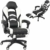 Melko Gamingstuhl Ergonomischer Bürostuhl mit Fußstütze in Schwarz Weiß Racing Stuhl Office Schreibtischstuhl Chefsessel Gaming Sessel Gamer Stuhl Racer Drehstuhl Sportsitz - 1