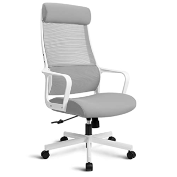 MELOKEA Bürostuhl ergonomisch, Schreibtischstuhl mit Höhenverstellung, Bürostuhl 150kg Grau - 1