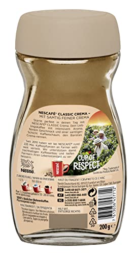 NESCAFÉ CLASSIC Crema, löslicher Bohnenkaffee aus mitteldunkel gerösteten Kaffeebohnen, kräftiger Instant-Kaffee mit samtiger Crema, koffeinhaltig, 1er Pack (1 x 200g) - 2