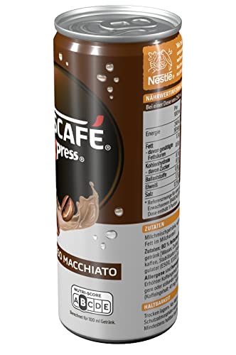 NESCAFÉ XPRESS Espresso Macchiato, trinkfertiger Iced Coffee Espresso Macchiato in der Dose für unterwegs, koffeinhaltig, 12er Pack (12 x 250ml) - 3