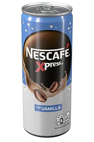 NESCAFÉ XPRESS Vanilla, trinkfertiger Iced Coffee mit Vanillegeschmack in der Dose für unterwegs, koffeinhaltig, 12er Pack (12 x 250ml) - 2