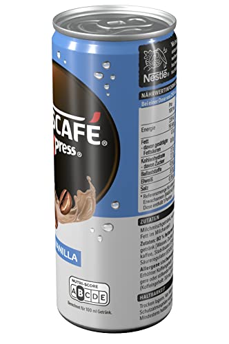 NESCAFÉ XPRESS Vanilla, trinkfertiger Iced Coffee mit Vanillegeschmack in der Dose für unterwegs, koffeinhaltig, 12er Pack (12 x 250ml) - 3