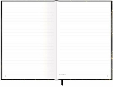 Notizbuch A5 liniert [Schwarzer Marmor] von Trendstuff by Häfft | 124 Seiten, 62 Blatt | ideal als Tagebuch, Bullet Journal, Ideenbuch, Schreibheft | nachhaltig & klimaneutral - 4
