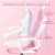 Pink Gaming Stuhl Bürostuh Computerstuhl PU-Leder Ergonomische Gamer Stühle mit Süßen Hasenohren und Schwanz Höhenverstellbar Lordosenstütze(Rosa) - 3