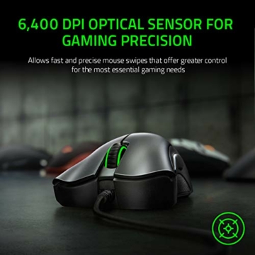 Razer DeathAdder Essential (2021) - Essentielle Gaming-Maus mit optischem 6.400-DPI-Sensor (Optischer Sensor mit echten 6.400 DPI, Ergonomisches Gehäuse) Schwarz - 2