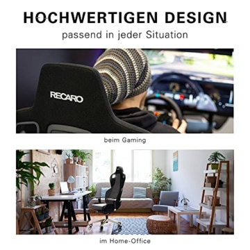 RECARO Exo FX Pure Black | Ergonomischer, hochwertiger Gaming Stuhl | Mit stufenloser Einstellung über Handräder | Made in Germany | Auch als Bürostuhl | TÜV Zertifiziert - 2
