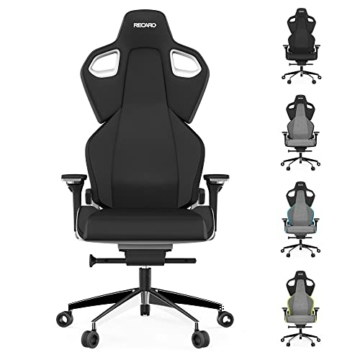 RECARO Exo Platinum Black & White | Ergonomischer, hochwertiger Gaming Stuhl | Mit stufenloser Einstellung über Handräder | Made in Germany | Auch als Bürostuhl | TÜV Zertifiziert - 1