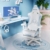 AutoFull Cinnamoroll Gaming-Stuhl Ergonomischer Schreibtisch-Computerstuhl mit hoher Rückenlehne und Lendenwirbelstütze, PU-Leder-Arbeitsstuhl mit Fußstütze, Weiß und Blau - 2