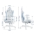 AutoFull Cinnamoroll Gaming-Stuhl Ergonomischer Schreibtisch-Computerstuhl mit hoher Rückenlehne und Lendenwirbelstütze, PU-Leder-Arbeitsstuhl mit Fußstütze, Weiß und Blau - 7