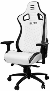 ELITE Gaming Stuhl Honor - Ergonomischer Bürostuhl - Schreibtischstuhl - Chefsessel - Sessel - Racing Gaming-Stuhl - Gamingstuhl - Drehstuhl - Chair - Kunstleder Sportsitz (Weiß/Schwarz) - 1