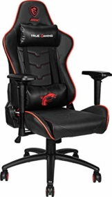 MSI MAG CH120X Gaming-Stuhl Schwarz und Rot, Stahlrahmen, Rückenlehne verstellbar, 4D Armlehnen, atmungsaktiver Schaumstoff, 4D Armlehnen, ergonomisches Kopfstützkissen, Lendenwirbelstützkissen - 1