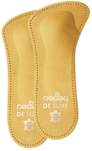 Pedag De Luxe 3/4 Einlegesohlen für Lederschuhe mit Reduzierung und Fußstütze mit offenen Zehen - Braun, 38 EU - 1