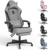 SITMOD Gaming-Stuhl mit Fußstütze-Computer Ergonomischer Videospiel-Stuhl-Rückenlehne und Sitzhöhenverstellbarer drehbarer Arbeitsstuhl für Erwachsene mit Lordosenstütze (grau)-Stoff - 6