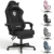 SITMOD Gaming-Stuhl mit Fußstütze-Computer Ergonomischer Videospiel-Stuhl-Rückenlehne und Sitzhöhenverstellbarer drehbarer Arbeitsstuhl für Erwachsene mit Lordosenstütze (schwarz)-Stoff - 2