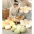 ACYOUNG Blumenboden Kissen Tatami Blumenförmiges Plüsch-Dekor der bequemen Sitzkissen für Kinderzimmer Hause Sofa Dekoration (40 x 40 cm,Weiß & Grün - a) - 2