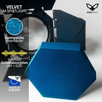 FENNEXT ® Velvet Schallabsorber Wand - Dekorative Hexagon Akustikpaneele für Gaming, YouTube Studio, Büro - 8x 3D Wandpaneele STONY SHADES - 3