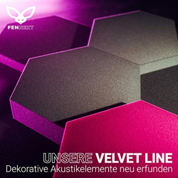 FENNEXT ® Velvet Schallabsorber Wand - Dekorative Hexagon Akustikpaneele für Gaming, YouTube Studio, Büro - 8x 3D Wandpaneele STONY SHADES - 9