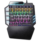 Hiwings Einhand RGB Mechanische Gaming-Tastatur, Blauer Schalter, Tragbare Mini-Gaming-Tastatur mit Handballenauflage, RGB Rainbow Beleuchtung, 38Tasten, Black - 1