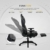 Dowinx Gaming Stuhl mit 4D-Armlehnen, Ergonomischer Gamer Stuhl mit Fußstütze Bürostuhl PU Leder, Bequeme Lordosenstütze Groß und Hoch Gaming Sessel 180KG Schwarz - 5