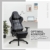 Dowinx Gaming Stuhl mit 4D-Armlehnen, Ergonomischer Gamer Stuhl mit Fußstütze Bürostuhl PU Leder, Bequeme Lordosenstütze Groß und Hoch Gaming Sessel 180KG Schwarz - 8