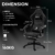 Dowinx Gaming Stuhl mit Taschenfederkissen, Massage Gaming Sessel mit Fußstütze, Ergonomischer Racing Gamer Stuhl 150 kg belastbarkeit, Schwarz - 6