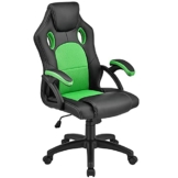 Juskys Racing Schreibtischstuhl Montreal grün | Armlehnen gepolstert & ergonomische Rückenlehne | Bürostuhl Drehstuhl Gaming-Stuhl - 1