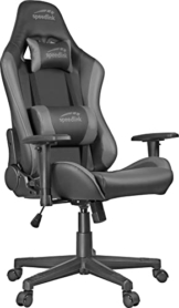 Speedlink XANDOR Gaming Stuhl – stufenlos höhenverstellbar, Schreibtischstuhl mit Wippfunktion & Liegefunktion, hohe Rückenlehne, schwarz-grau - 1