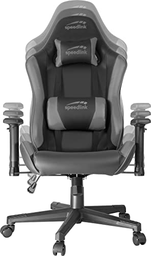 Speedlink XANDOR Gaming Stuhl – stufenlos höhenverstellbar, Schreibtischstuhl mit Wippfunktion & Liegefunktion, hohe Rückenlehne, schwarz-grau - 3