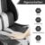 bigzzia Gaming Stuhl Computerstuhl Ergonomisch - Gamer Stühle mit Lendenkissen + Kopfstütze Höhenverstellbar Gaming Chair für Mädchen Junge Erwachsene, Schwarz-Weiß - 5