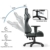 bigzzia Gaming Stuhl Computerstuhl Ergonomisch - Gamer Stühle mit Lendenkissen + Kopfstütze Höhenverstellbar Gaming Chair für Mädchen Junge Erwachsene, Schwarz-Weiß - 7