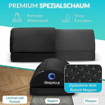 Deep Soul® Fußstütze unterm Schreibtisch mit Flauschfaser-Fußtasche -Premium medizinisch - höhenverstellbare Fußablage für Schreibtisch Büro Homeoffice Zubehör- Footrest Fußhocker - 6