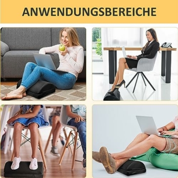 HappyU Fußstütze Schreibtisch I Höhenverstellbare Fußbank, Fußhocker I Fußstütze unter Schreibtisch gegen Rücken & Knieschmerzen I Ergonomische Fußablage für Büro & Homeoffice Zubehör I Footrest - 7