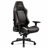 STARUZI Gaming Stuhl, Ergonomischer PC-Stuhl mit Verstellbares 4D Armlehne, PU Leder Gamer Stuhl,Drehsessel mit Verstellbarer 3D Rückenlehne, Schwarz - 1