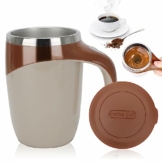 Electric Selbstrührende Tasse, Stainless Steel Automatic Magnetic Cup, 380ML Wird in Kaffee, Tee, Cocoa, Milk Cup (Braun) - 1