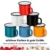 Herogo Emaille Tasse 6er-Set, Kaffeetassen Tassen Weiß/Schwarz/Rot/Blau/Grün/Gelb, Porzellan Emaille Teetassen Kaffeebecher Set mit Henkel für Camping, Haus, Party, Mehrweg & Tragbar, 350ml - 7