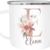 SpecialMe® Emaille-Tasse Name Initiale Blumen Eukalyptus Floral Monogramm personalisierte Geschenke weiß-metall Emailletasse - 1