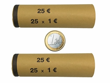 3708 MÜNZHÜLSEN – Münzrollenpapier vorgefertigt und gerollt für 1 Euro (128er Pack) A - 