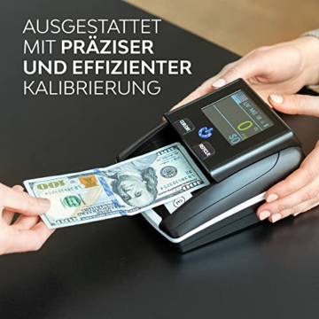 Banknotenprüfer & Geldzählmaschine Banknoten 2in1 - Einzeln einlegen - Banknotenprüfer Falschgelderkennung mit UV/MG/IR für falsche Euro-, Pfund-, Dollarscheine - mobiler Scanner Testlicht & kompakt - 7